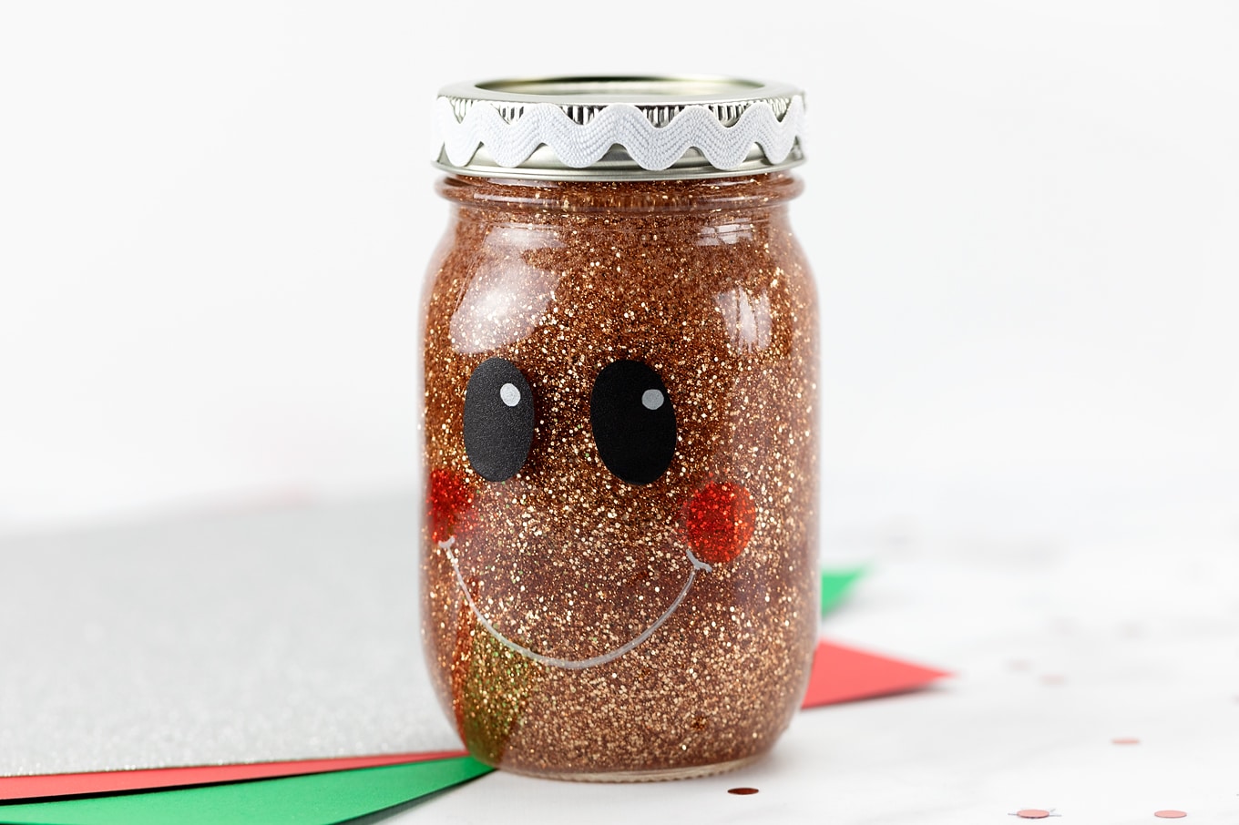 Gingerbread Man Glitter Jar