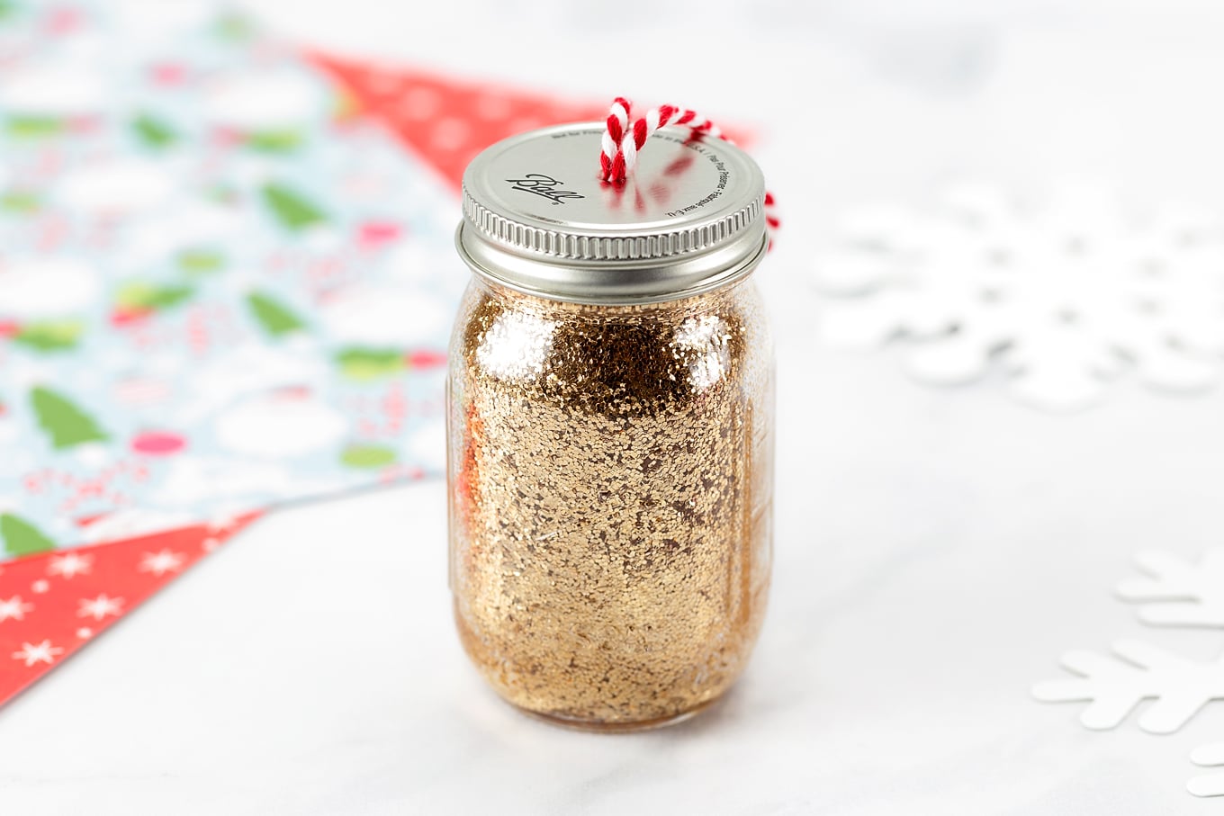 Gold Glitter Jar Ornament