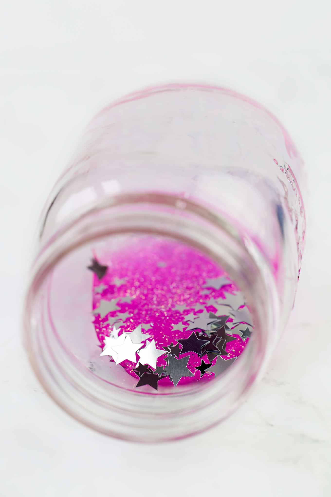 Pink and Silver Star Glitter Jar