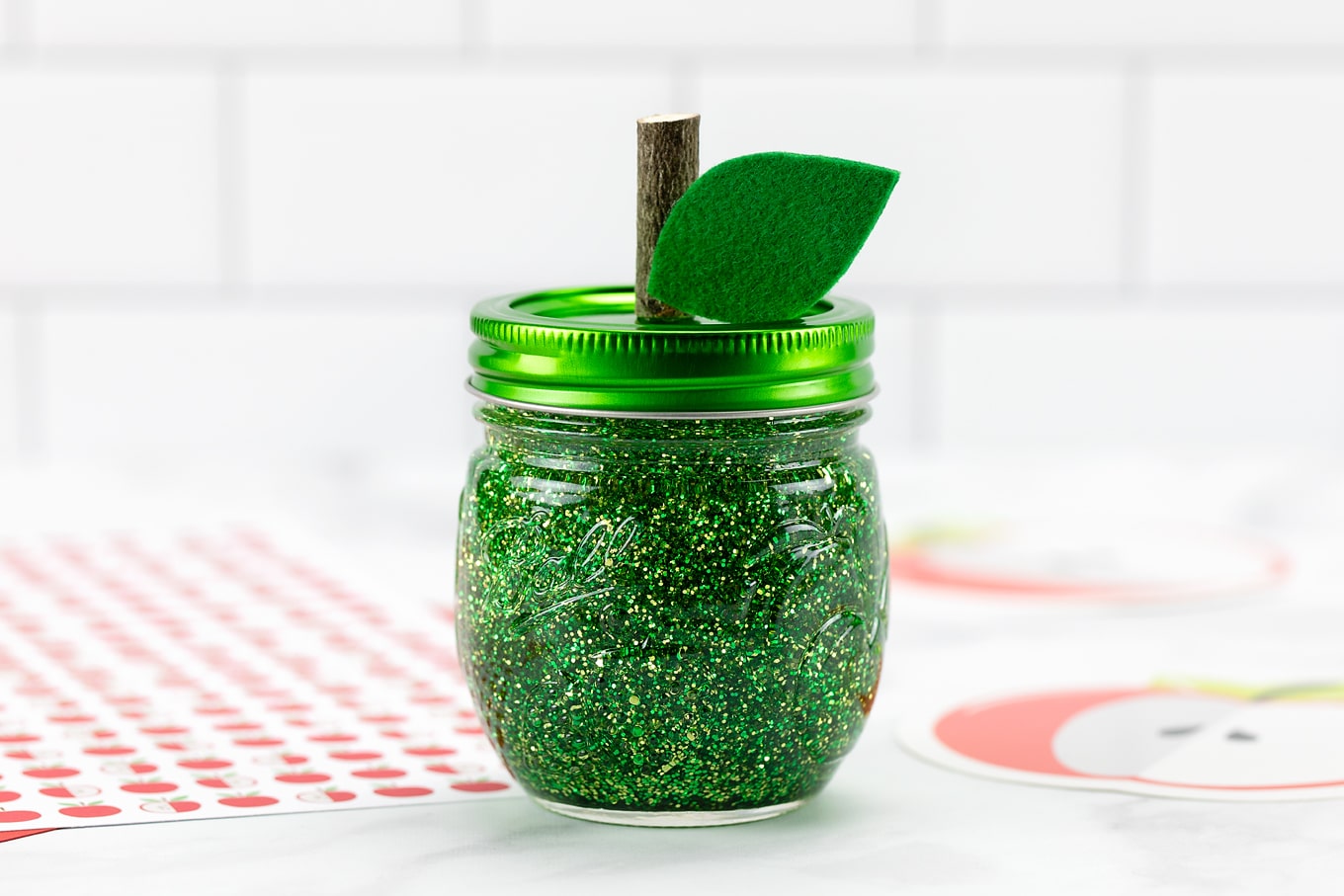 Green Apple Glitter Jar Green Apple Glitter Jar