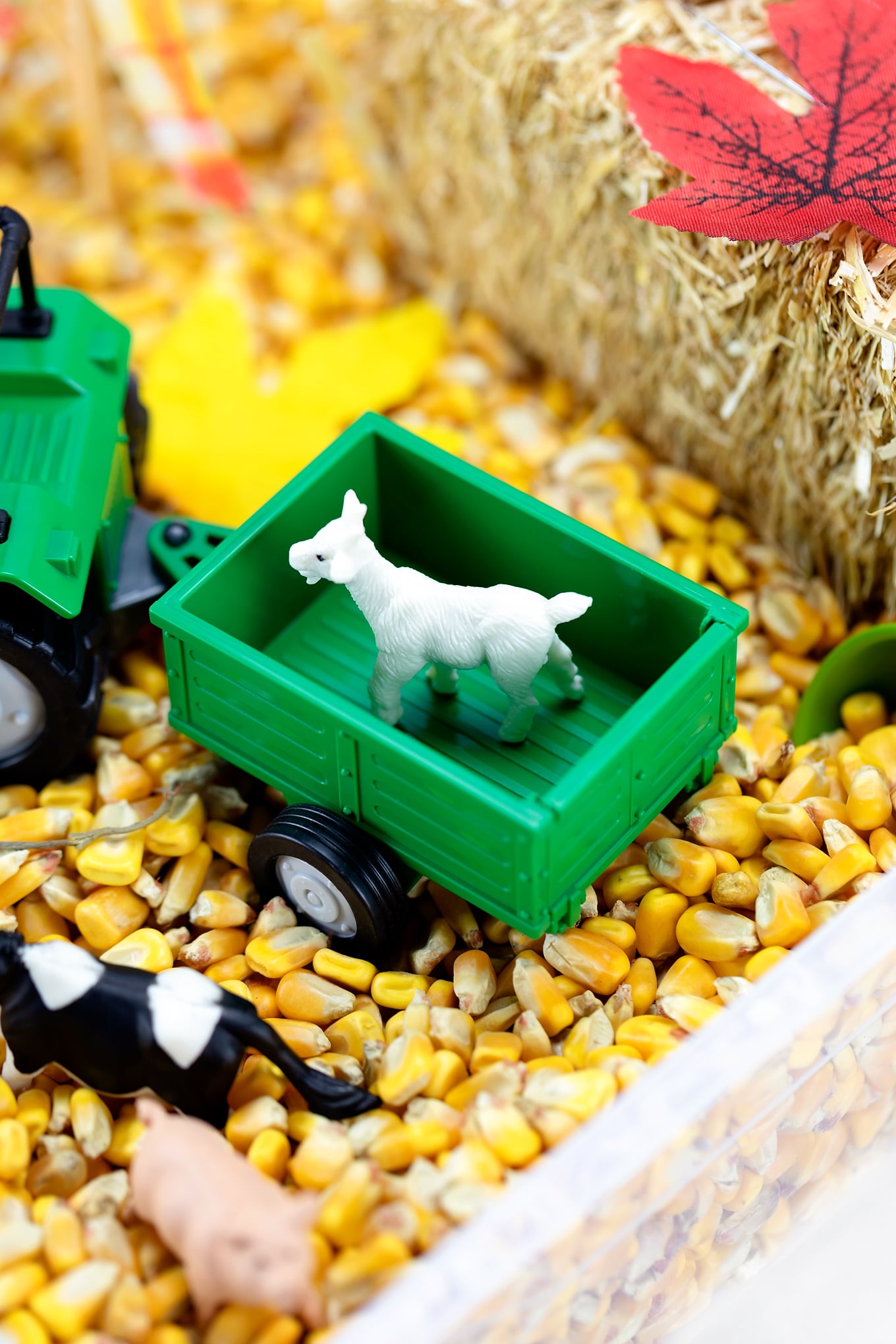 Toy Tractor and Toy Goat Toy Tractor and Toy Goat