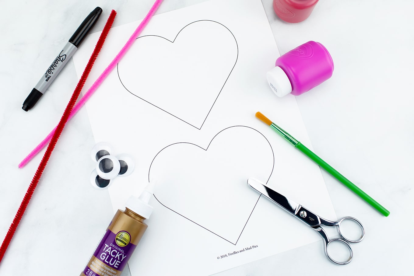 Supplies Needed for Heart Buddies Easy Valentine's Day Craft for Kids Supplies Needed for Heart Buddies Easy Valentine's Day Craft for Kids