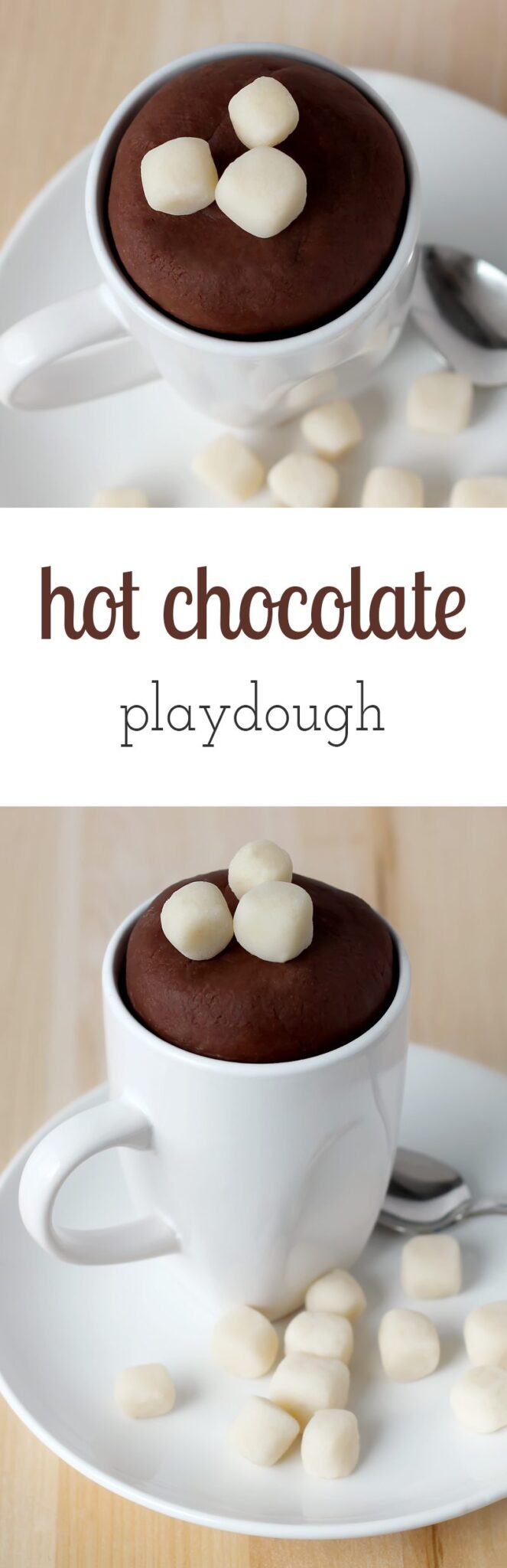 Hot Chocolate Playdough is easy to make! It smells like real chocolate and is fun winter sensory play for kids.