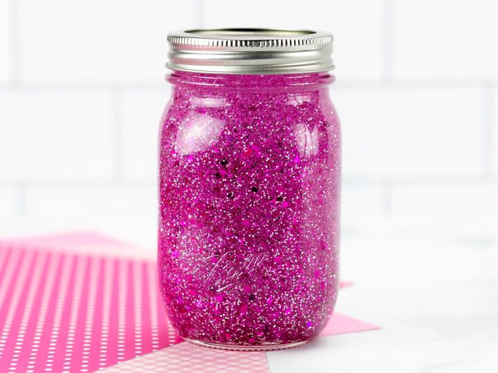 Pink Glitter Jar Instructions