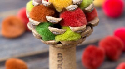 How to Make a Colorful Fall Tree with Pine Cones and Pom Poms