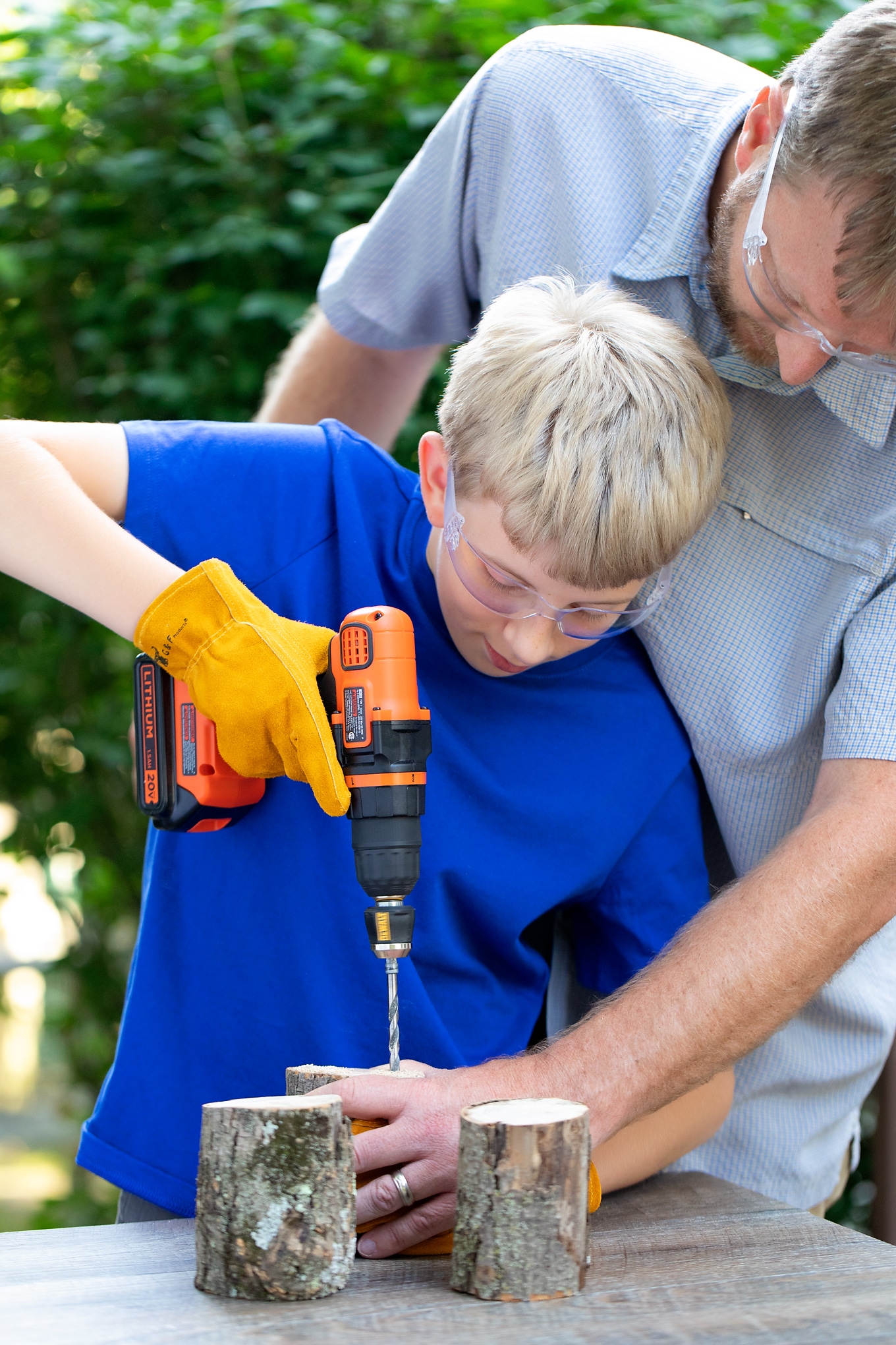 Parent and Child Making a Bug Hotel Parent and Child Making a Bug Hotel