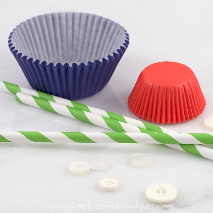 Patriotic Cupcake Liner Flowers