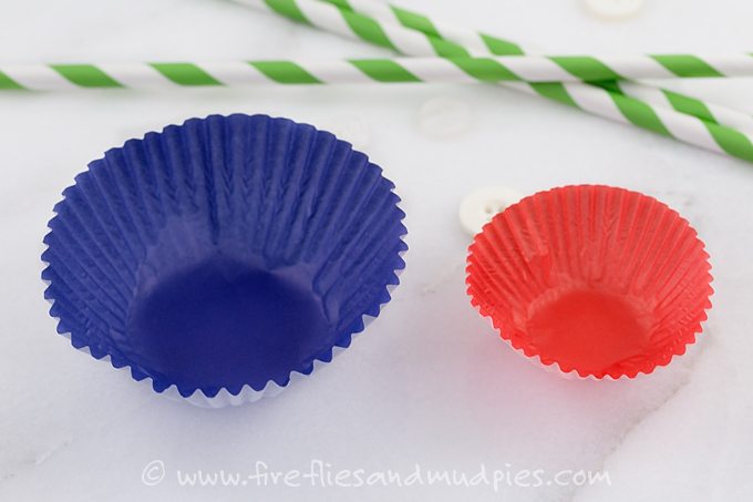 Patriotic Cupcake Liner Flowers