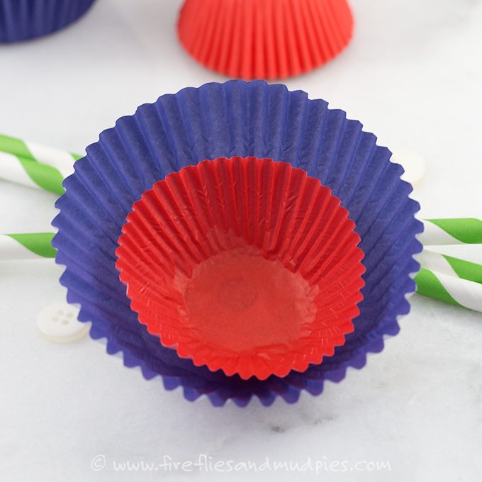 Patriotic Cupcake Liner Flowers