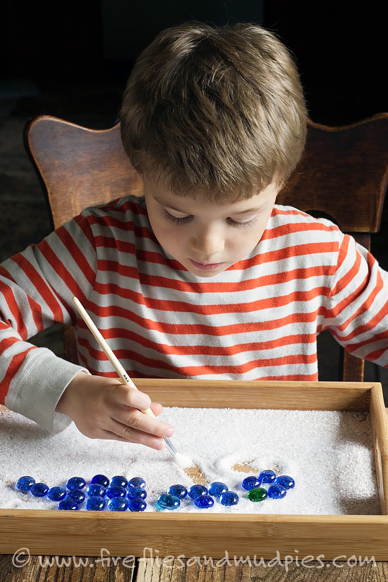 Practicing Handwriting in Salt | Fireflies and Mud Pies