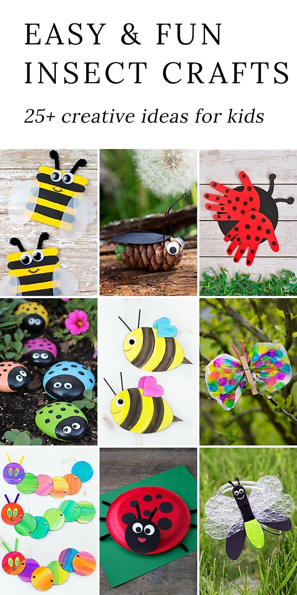 Discover 25+ easy and fun insect crafts that are perfect for summer camp, garden or insect-themed birthday parties, or just as a relaxing, crafty way to bond with your child at home.
