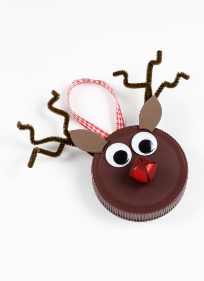 Jar Lid Reindeer Ornament