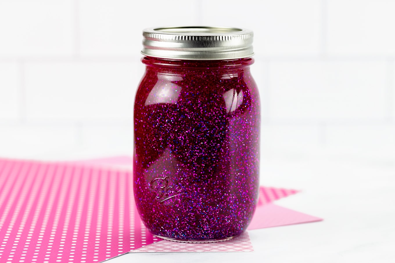 Magenta Glitter Jar