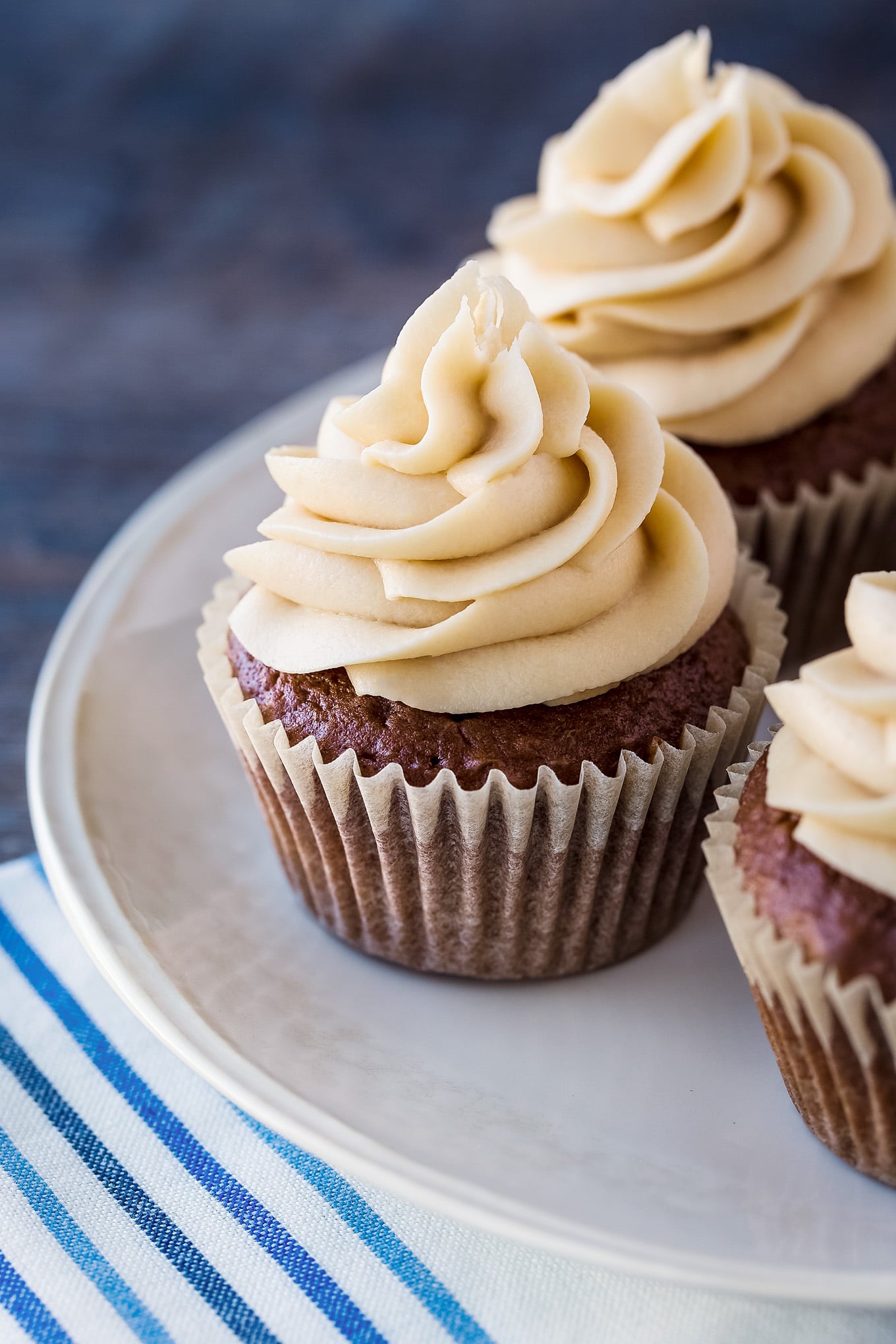 Easy Mocha Cupcakes on a Plate