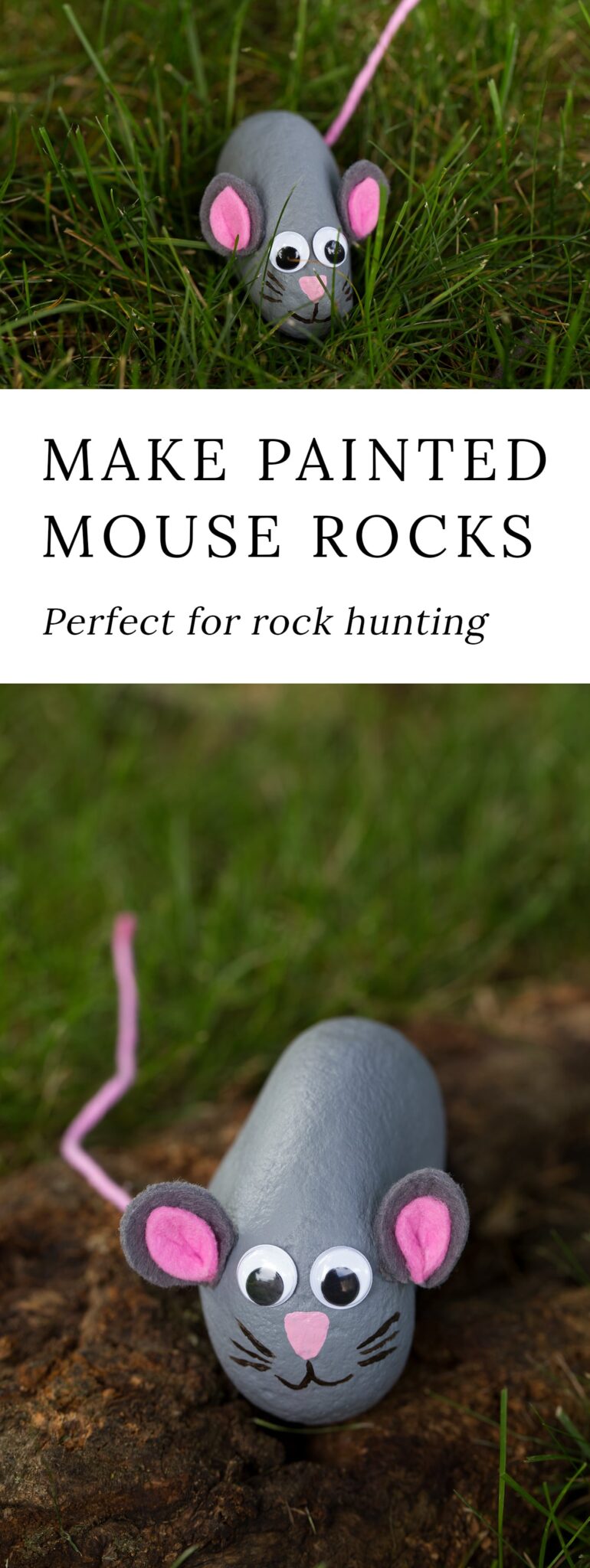 If your family has caught the rock hunting bug, you will love making a painted rock mouse. This fun painted rock craft is perfect for kids!