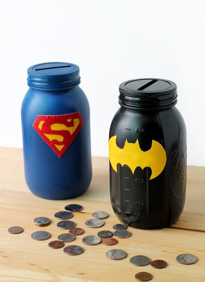 Superhero Mason Jar Bank