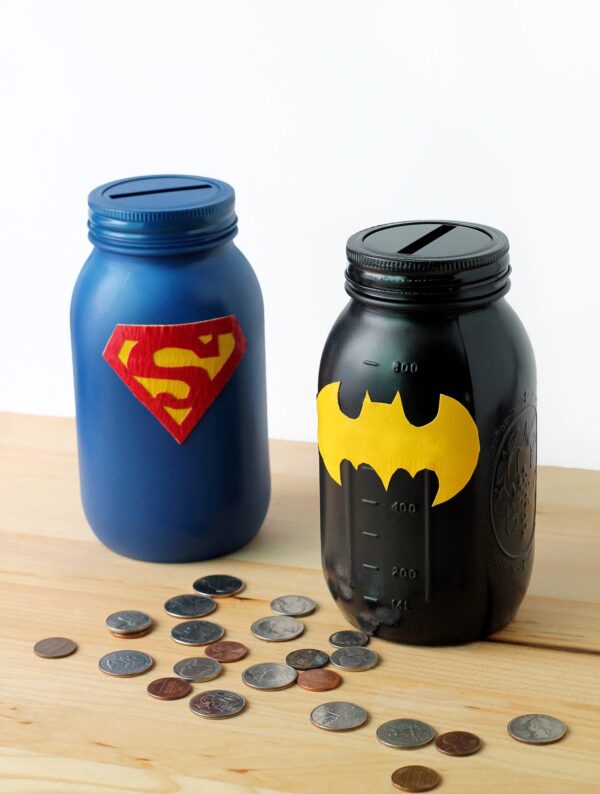 Superhero Mason Jar Bank