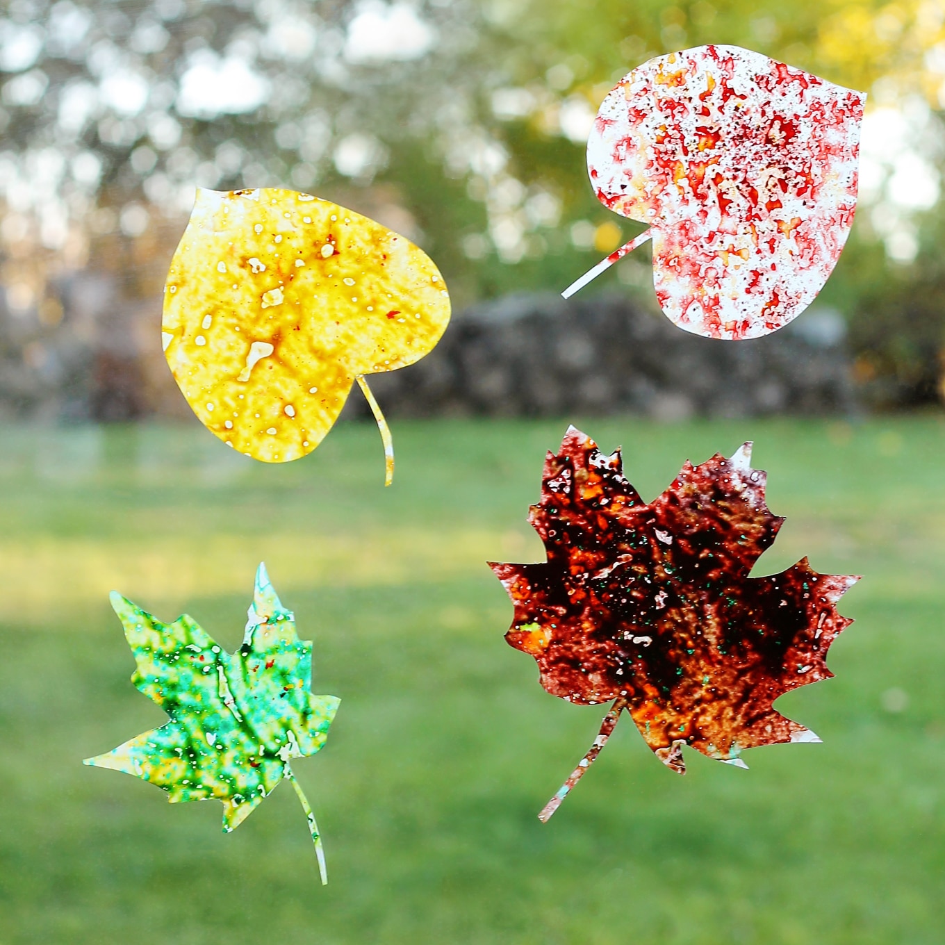 Melted Crayon Leaf Suncatchers