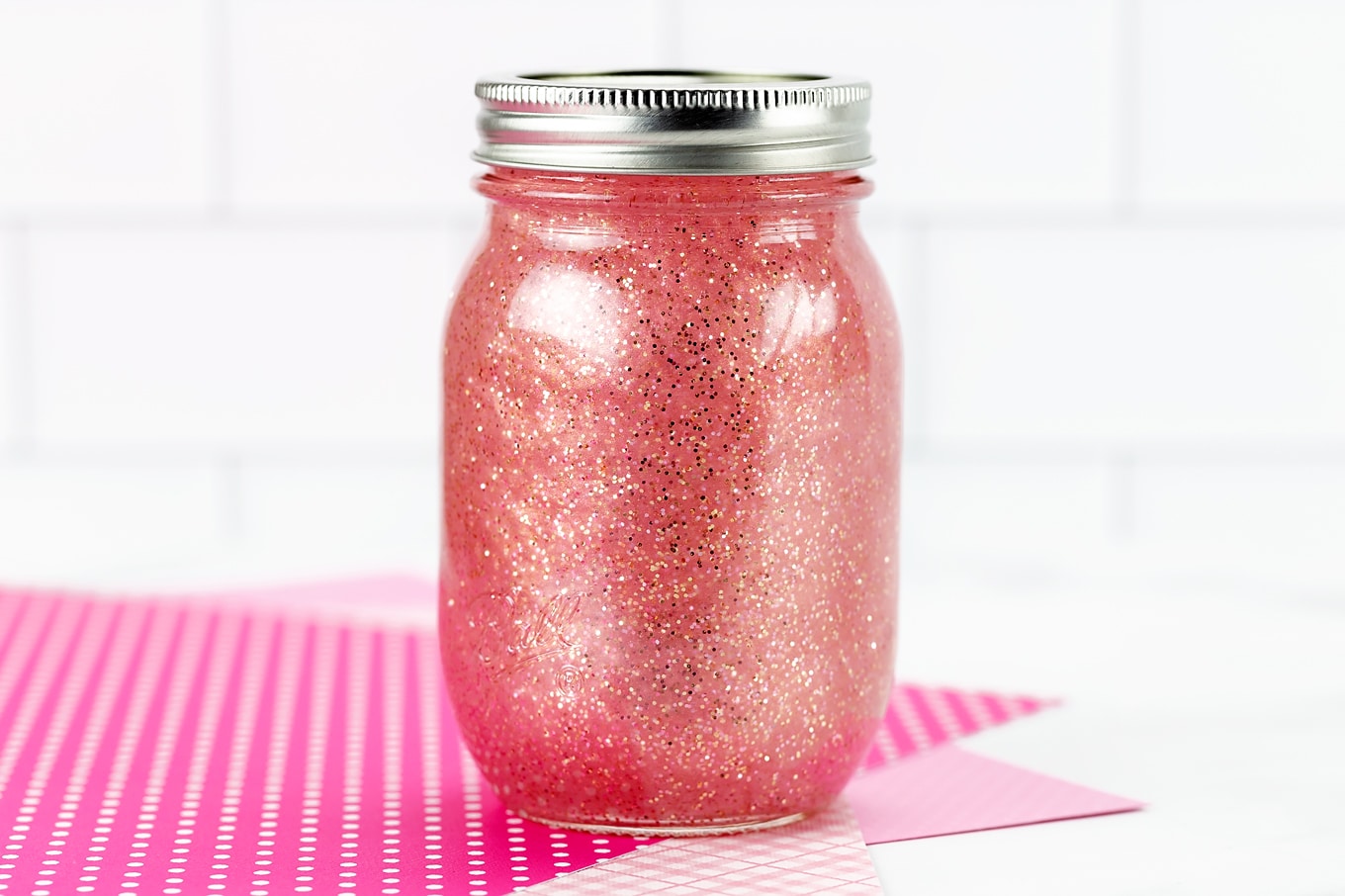 Metallic Pink Glitter Jar