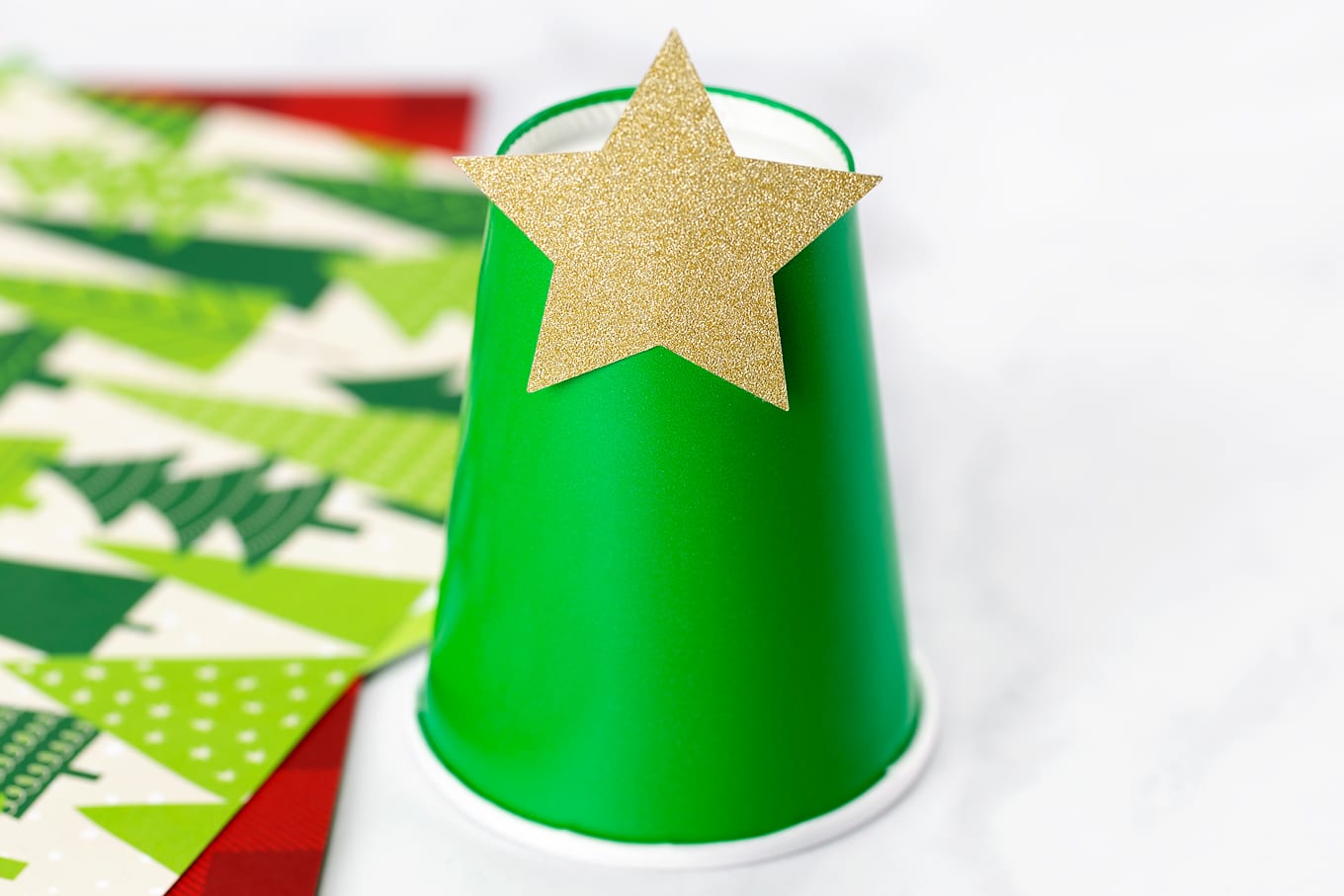Paper Cup Christmas Tree In-Process