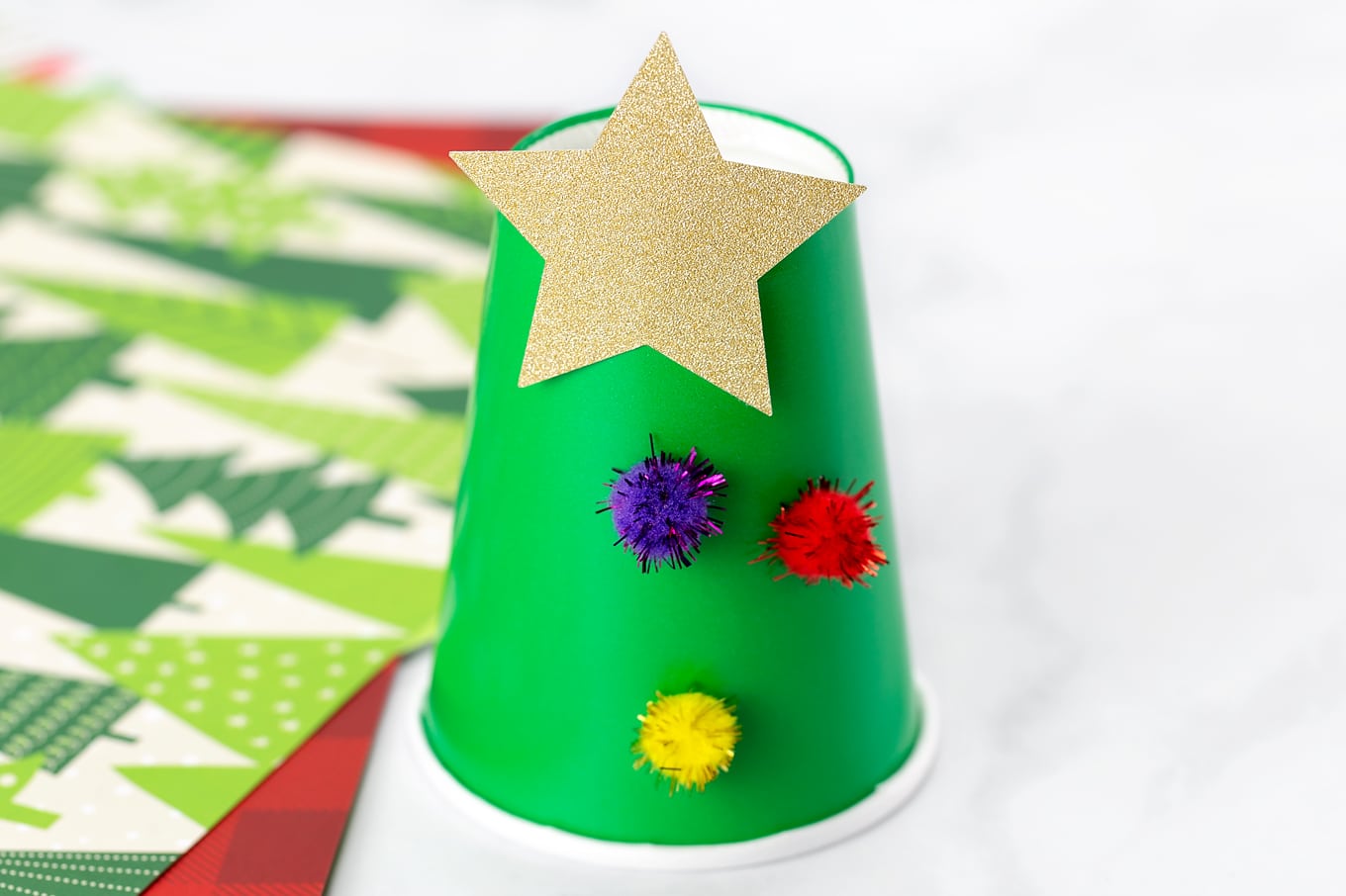 Paper Cup Christmas Tree In-Process