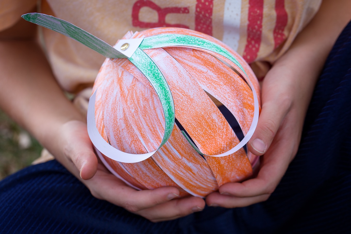 Paper Strip Pumpkin Craft Kids love this easy paper strip pumpkin craft! This simple fall craft includes a free printable template, making it perfect for home or school.