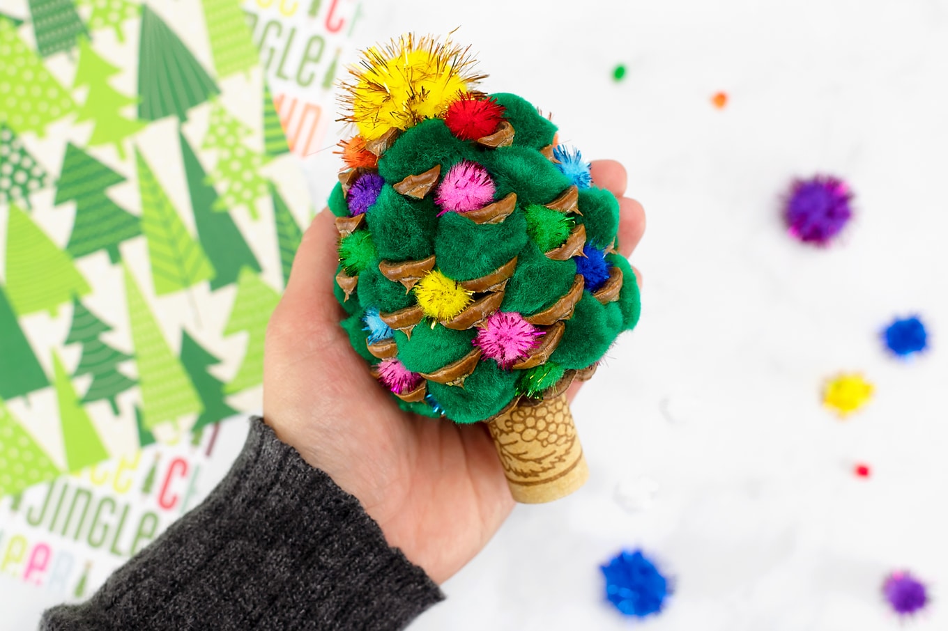 Finished Pine Cone Christmas Tree Craft