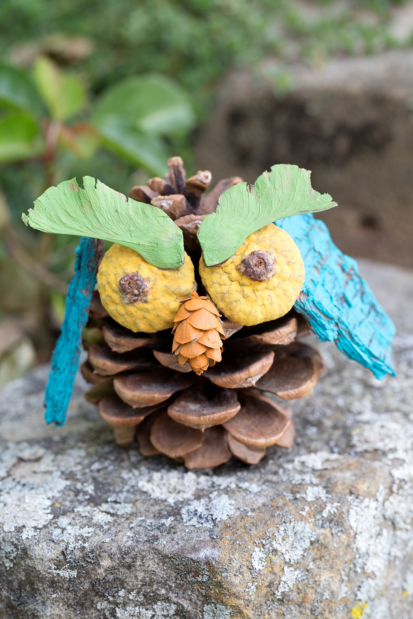 Painted Pine Cone Owl Craft