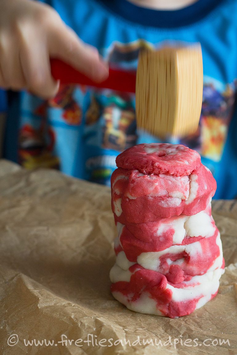 Playing with Candy Cane Playdough | Fireflies and Mud Pies