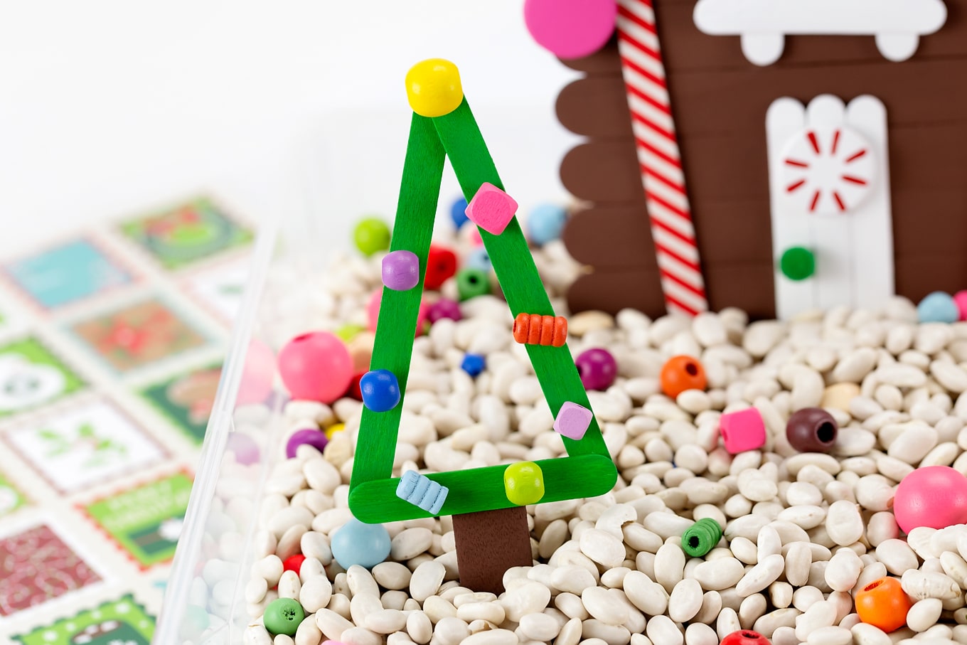 Christmas Trees in Sensory Bin Christmas Trees in Sensory Bin
