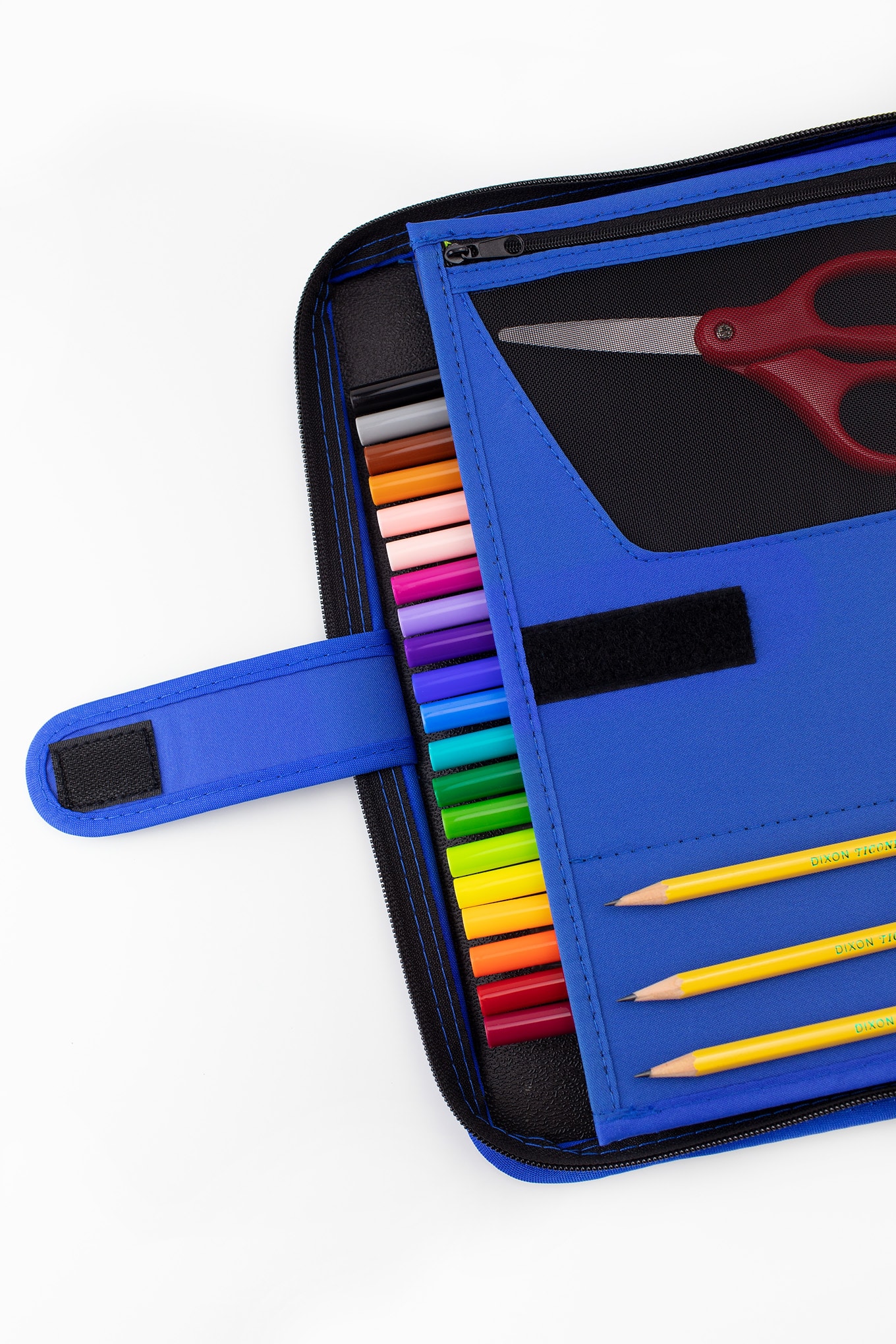 Rainbow Markers Inside of a Portable Homework Station