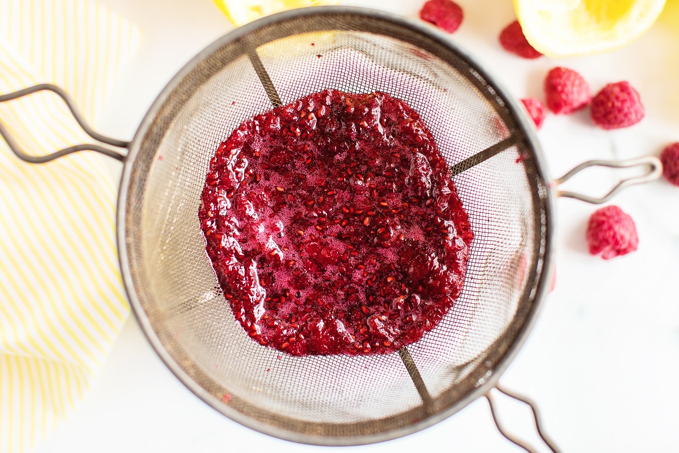 Straining Raspberry Syrup