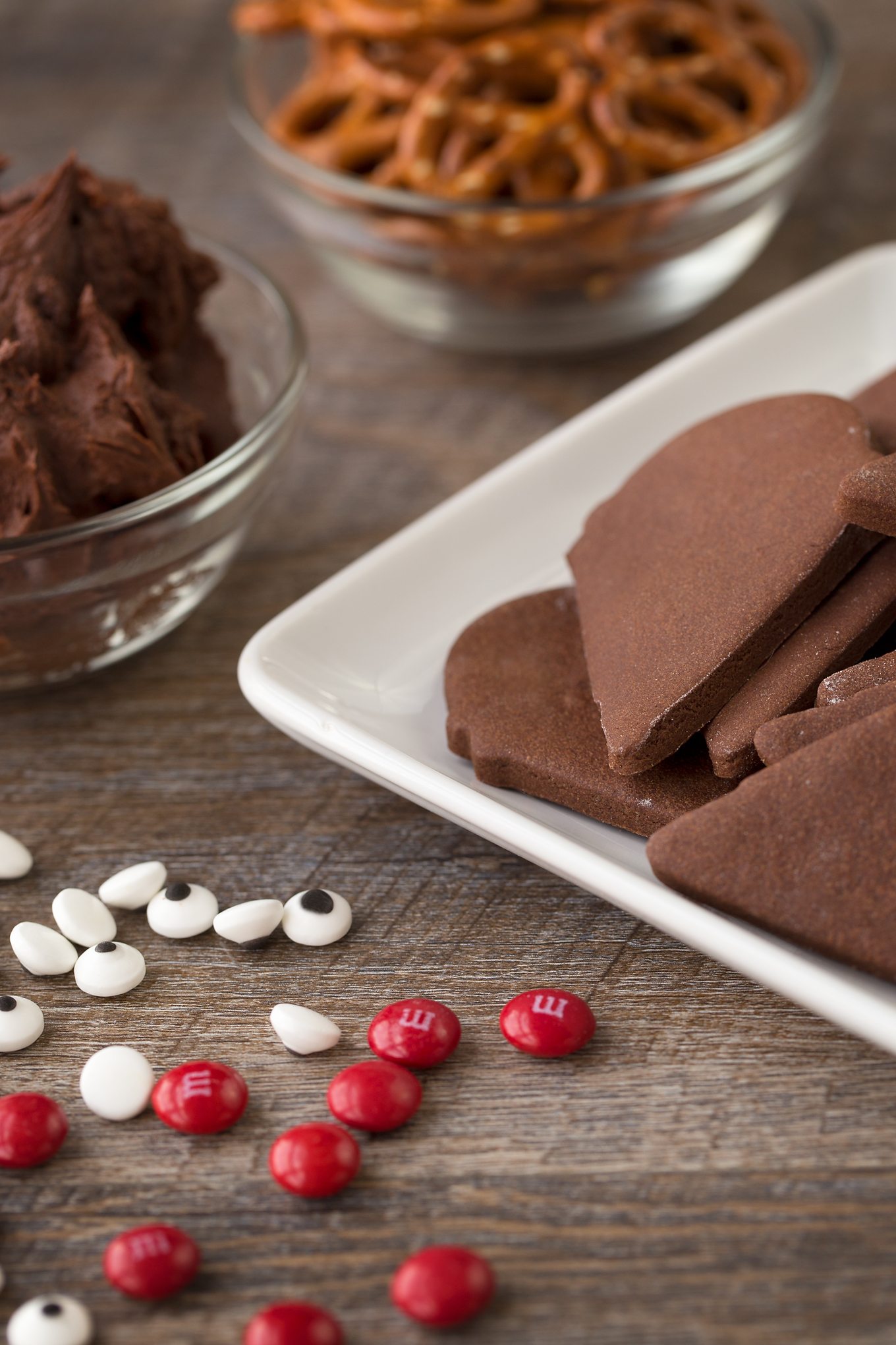 Decorated Chocolate Reindeer Cookies