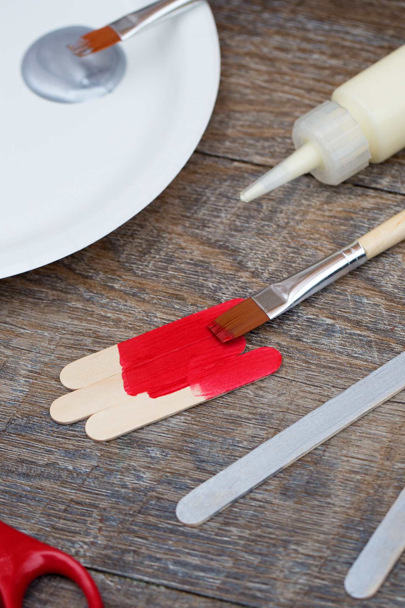 Popsicle Stick Sled Ornaments In-Process Popsicle Stick Sled Ornaments In-Process