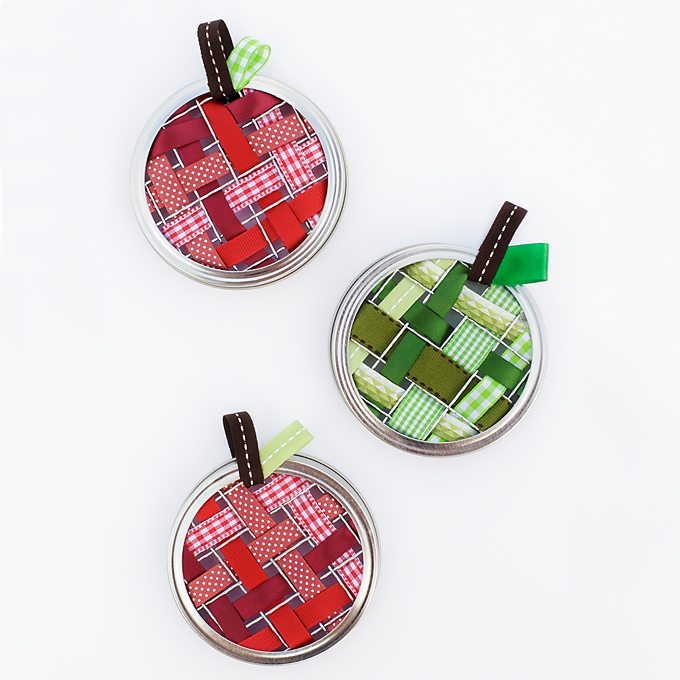 Scrap Ribbon Apple Suncatchers