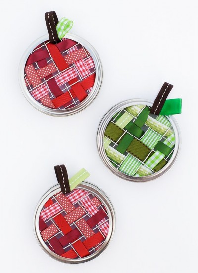 Scrap Ribbon Apple Suncatchers