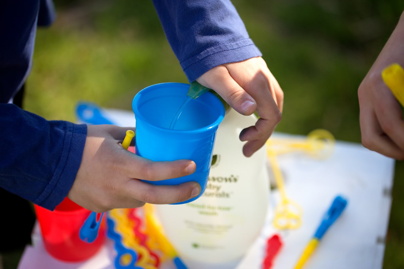 Child Filling Bubble Cup Child Filling Bubble Cup