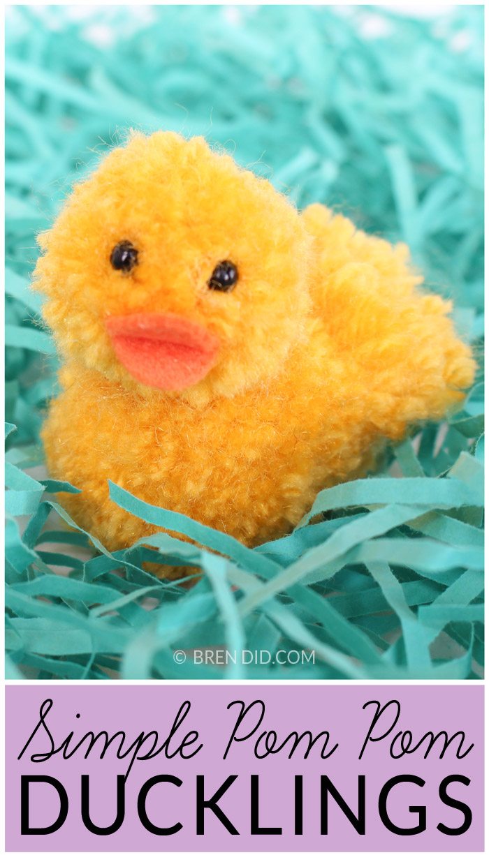 Simple Pom Pom Ducklings – Learn how to make pom pom pets for Easter. This adorable ducklings tutorial is available at BrenDid.com