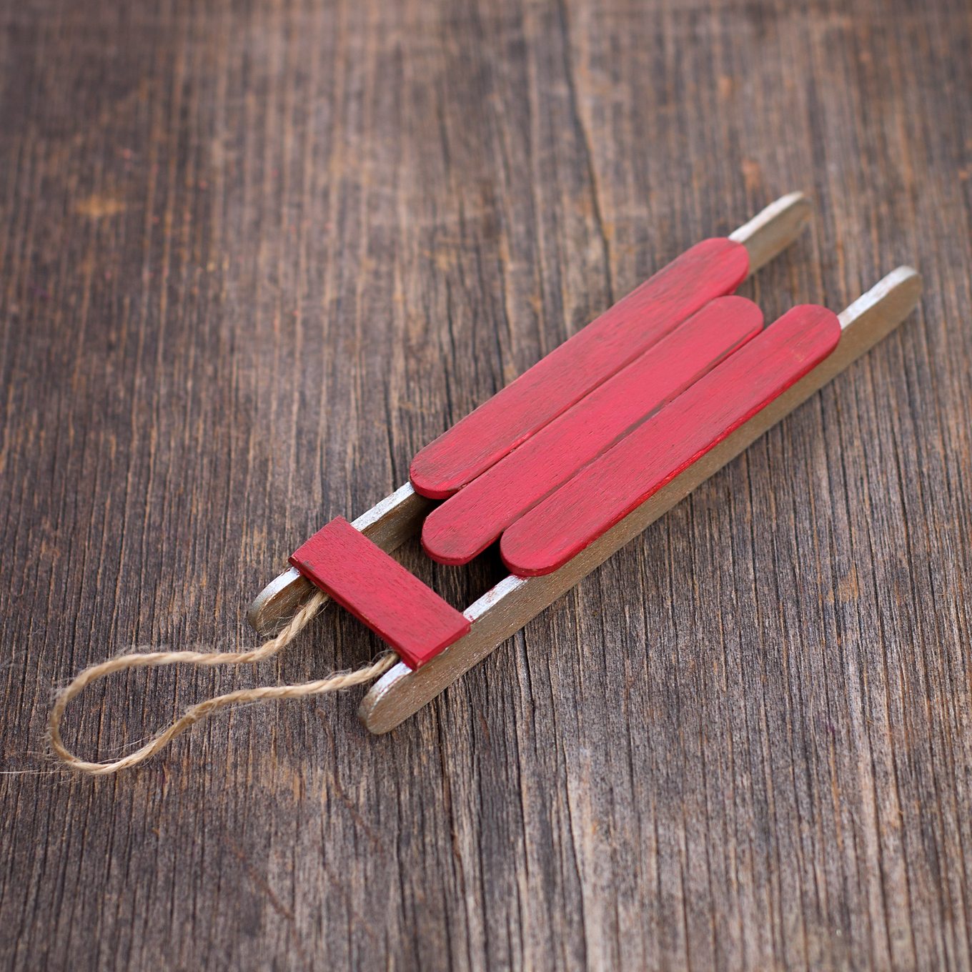 Wooden Sled Ornament