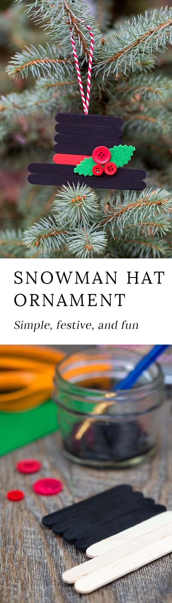'Tis the season for fun, festive Christmas ornaments! This creative Snowman Hat Ornament is a cute Christmas craft for crafters of all ages.