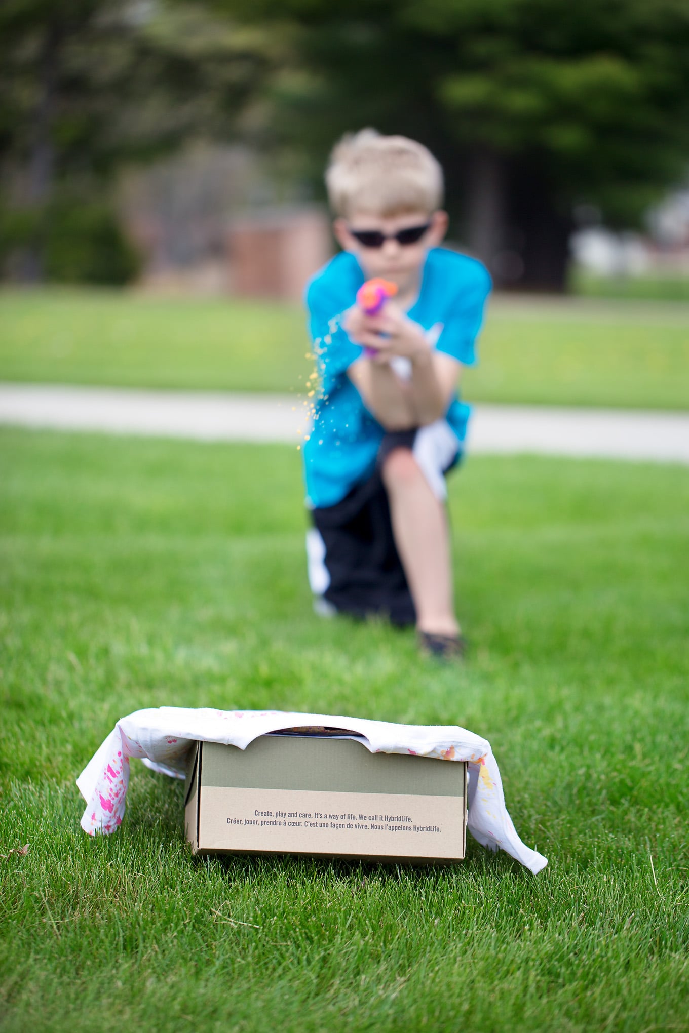 Boy Enjoying Squirt Gun Tie-Dye