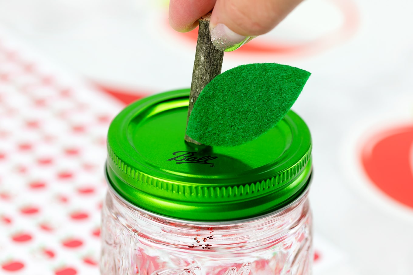 Stem on Apple Glitter Jar Stem on Apple Glitter Jar
