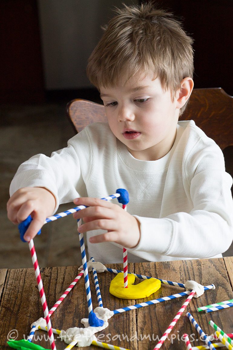Straw and Playdough Structures | Fireflies and Mud Pies
