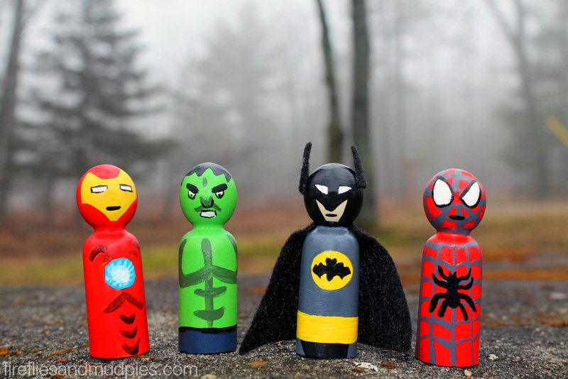 Superhero Peg People