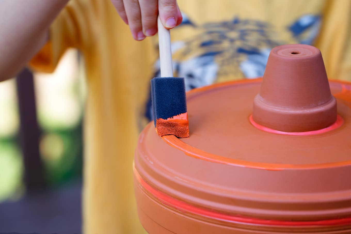 Terracotta Pot Jack O'Lantern Craft Bring a little Halloween fun to your garden, patio, or porch with this easy Terracotta Pot Jack O'Lantern Craft. It's a fun Halloween craft for kids!