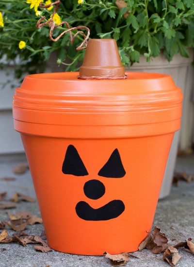 Terra Cotta Pot Jack O'Lantern