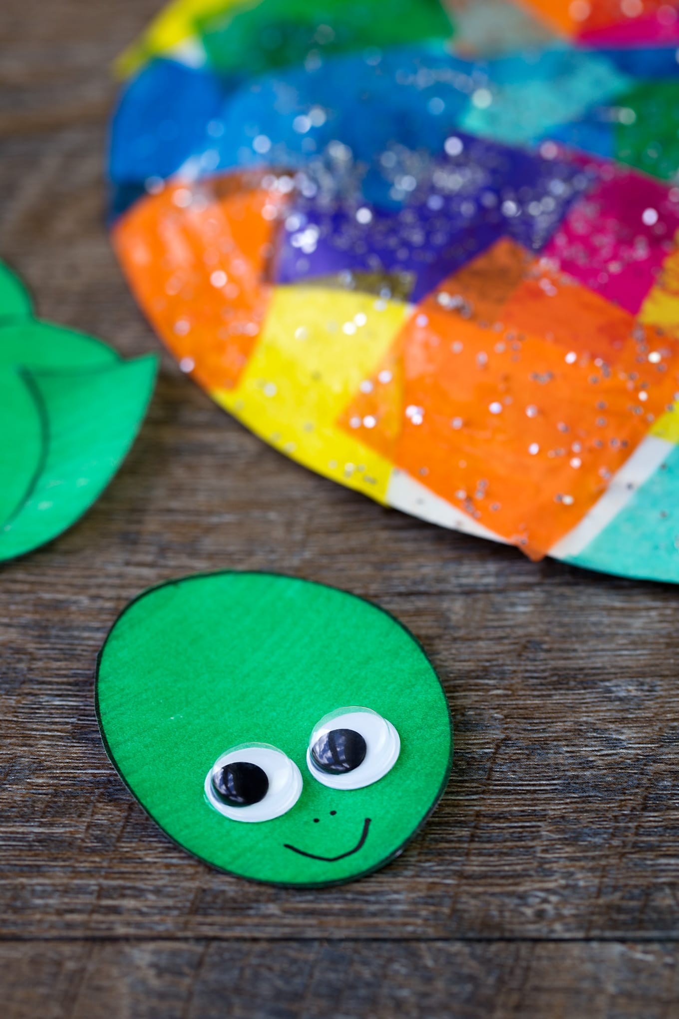 Paper Plate Turtle Craft In-Progress