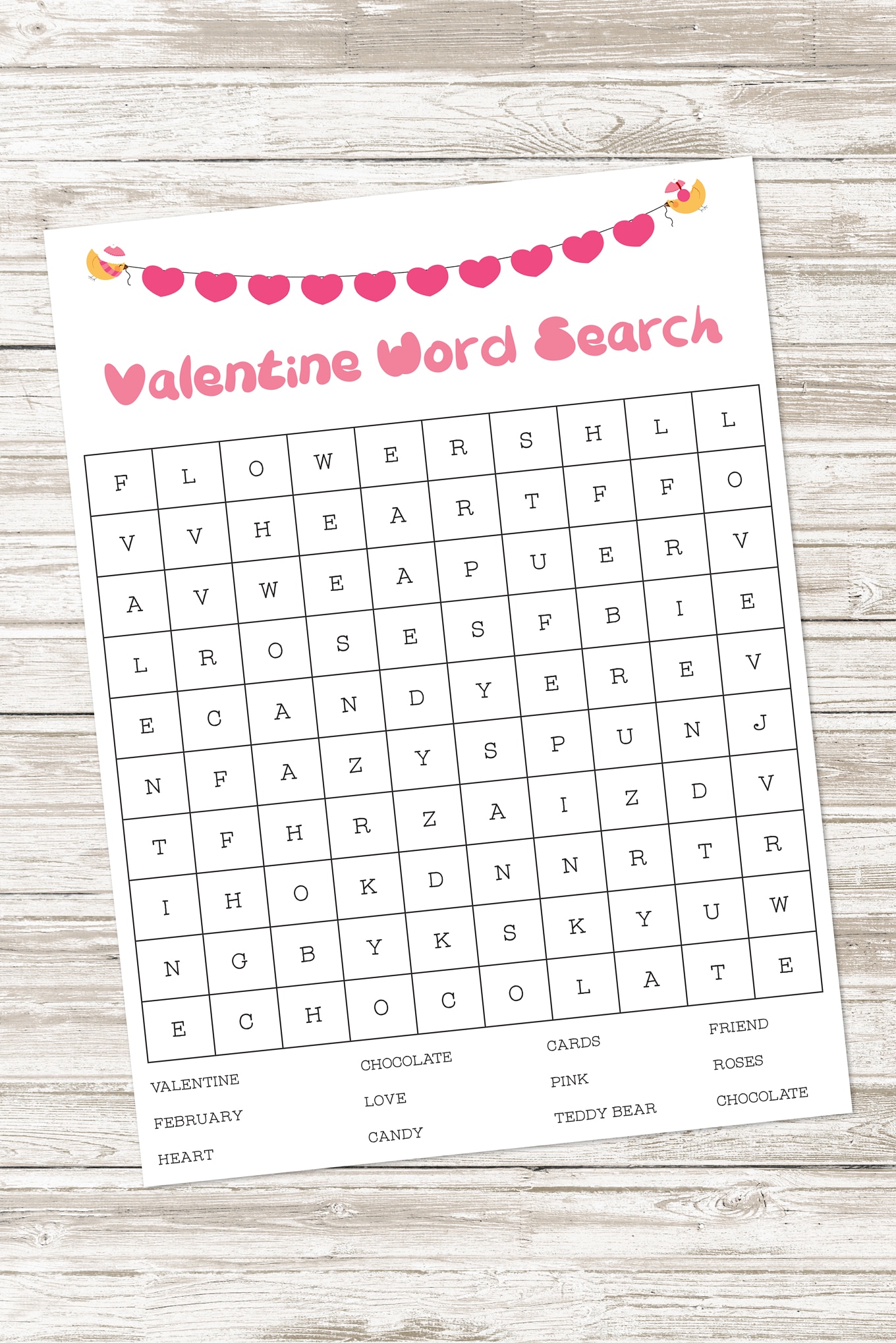 Valentine's Day Word Search Valentine's Day Word Search