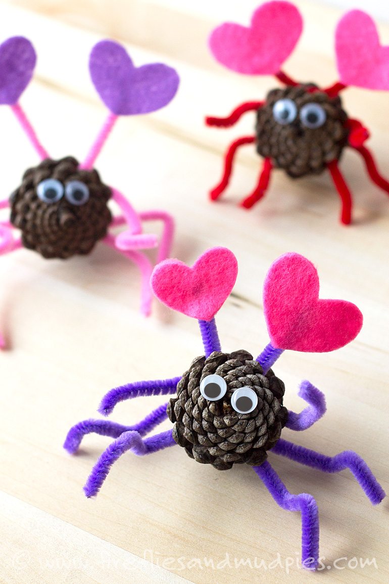 Pine Cone Love Bugs: A Valentine's Day Nature Craft for Kids | Fireflies and Mud Pies