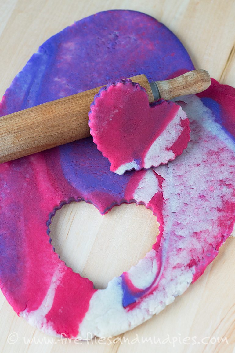 Marbled Valentine's Day Playdough | Fireflies and Mud Pies